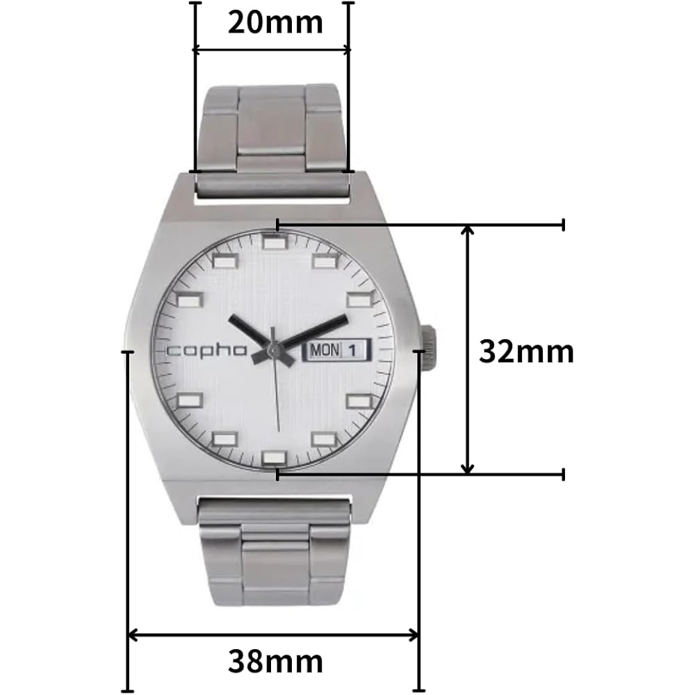 COPHA KULT Men's Dress Watch, Limited Edition, Simple Design with Day-Date Display, Date and Day of the Week Calendar, Stylish, Lightweight Quartz Mov