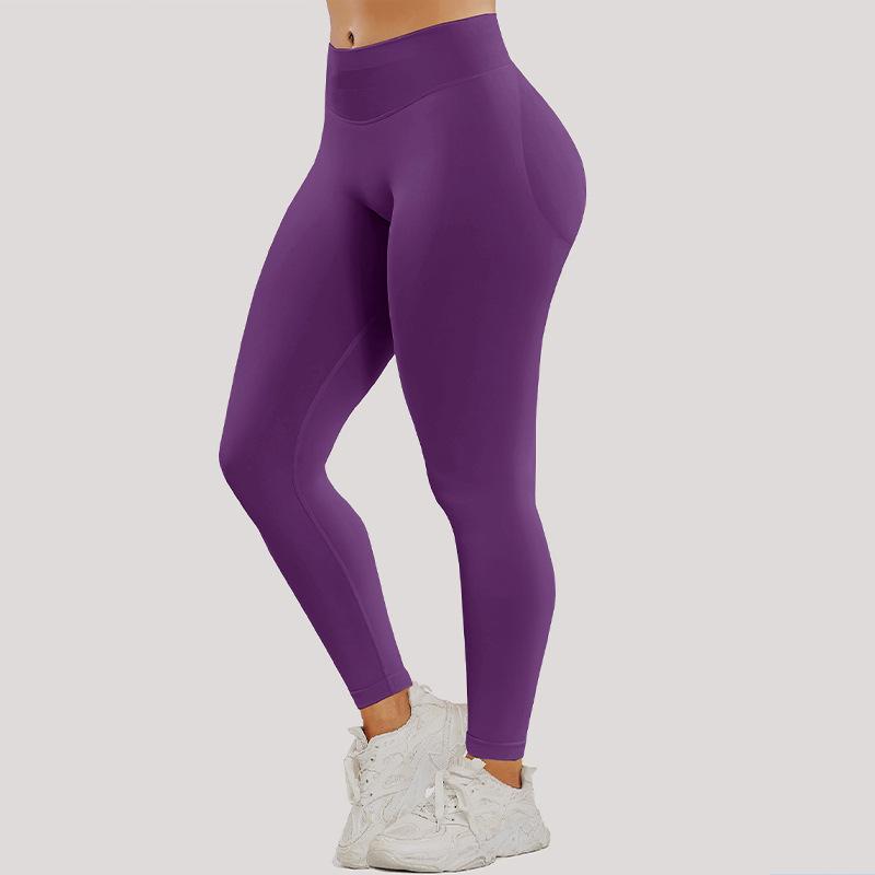 DFYNE Butt-Lifting Low-Waist Seamless Yoga Pants - High Elasticity, Non-Slip, Tight-Fit Fitness Leggings