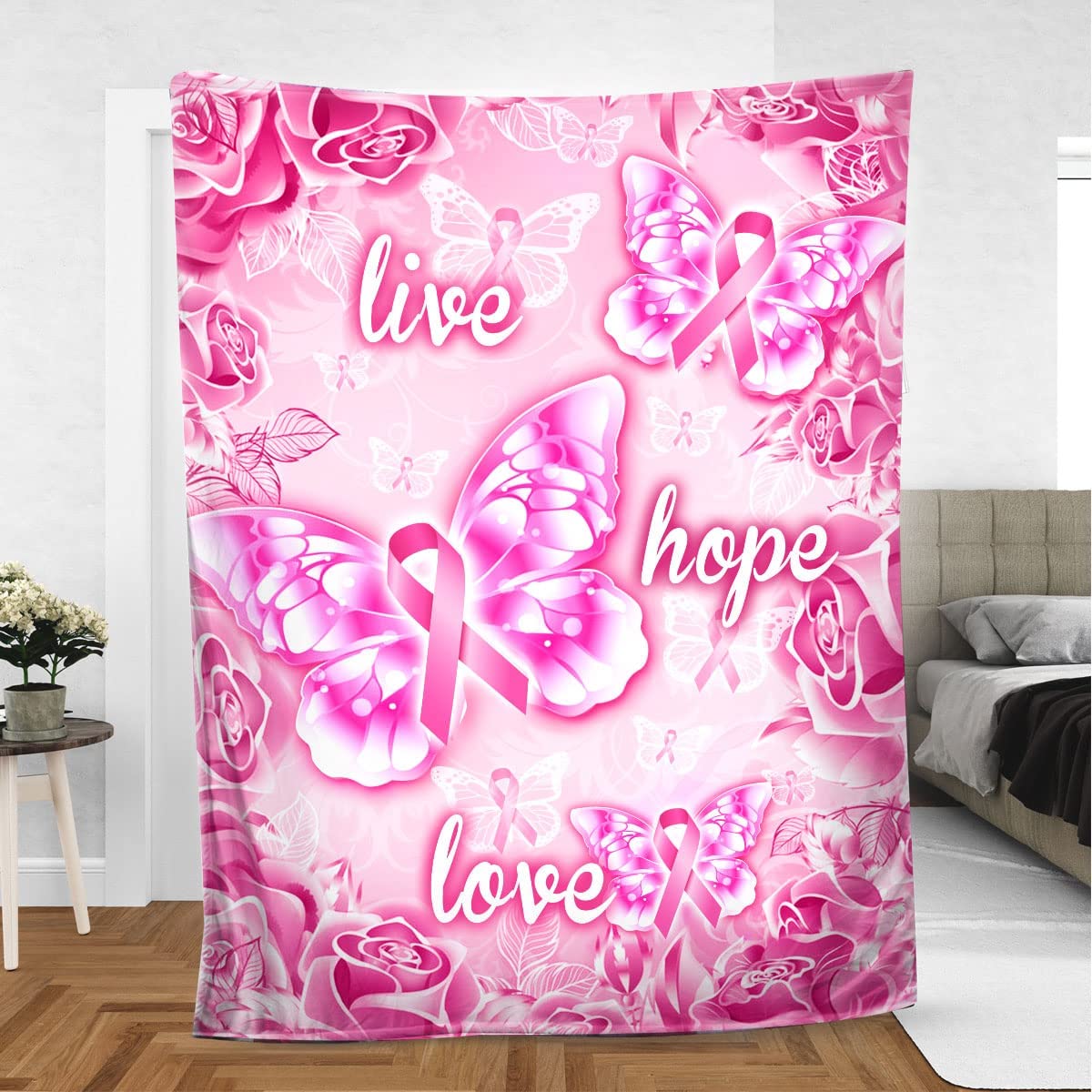 

М яка ковдра Pink Ribbon Breast Cancer ідеально підходить для вітальні, спальні, дитячої кімнати 75x90cm