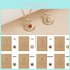 Elegant 18k Gold Cubic Zirconia Birthstone Moon Pendant Necklace For Women
