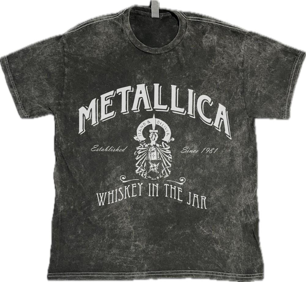 

Metallica Whiskey in the Jar Rock Music 100% Cotton Vintage Washed Tee Unisex T-Shirt L