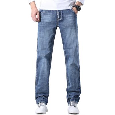 Men's Jeans Straight Leg Loose Trendy Youth Pants Men's Business Elastic Youth Four-season Trousers