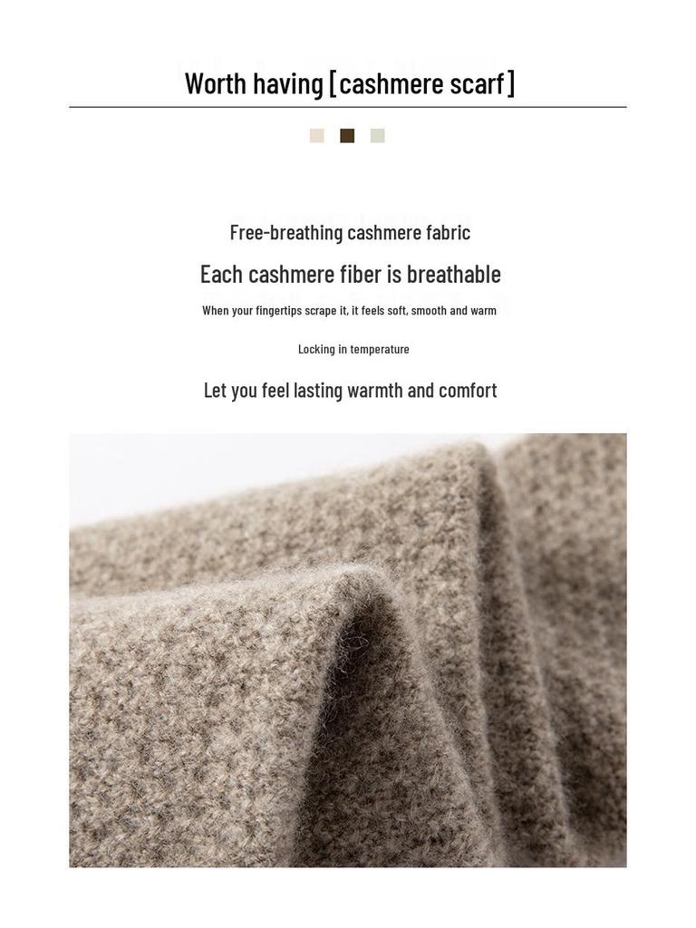 Unisex dicker zweilagiger Schal aus reiner Kaschmirwolle: Warmer Nacken- und Kapuzenprotektor für Herbst/Winter.