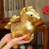 Golden Horse Plush Doll Horse Brings Wealth Zodiac with PP Cotton Filling Chinese New Year 2026 Gift for Home Decor & Blessings