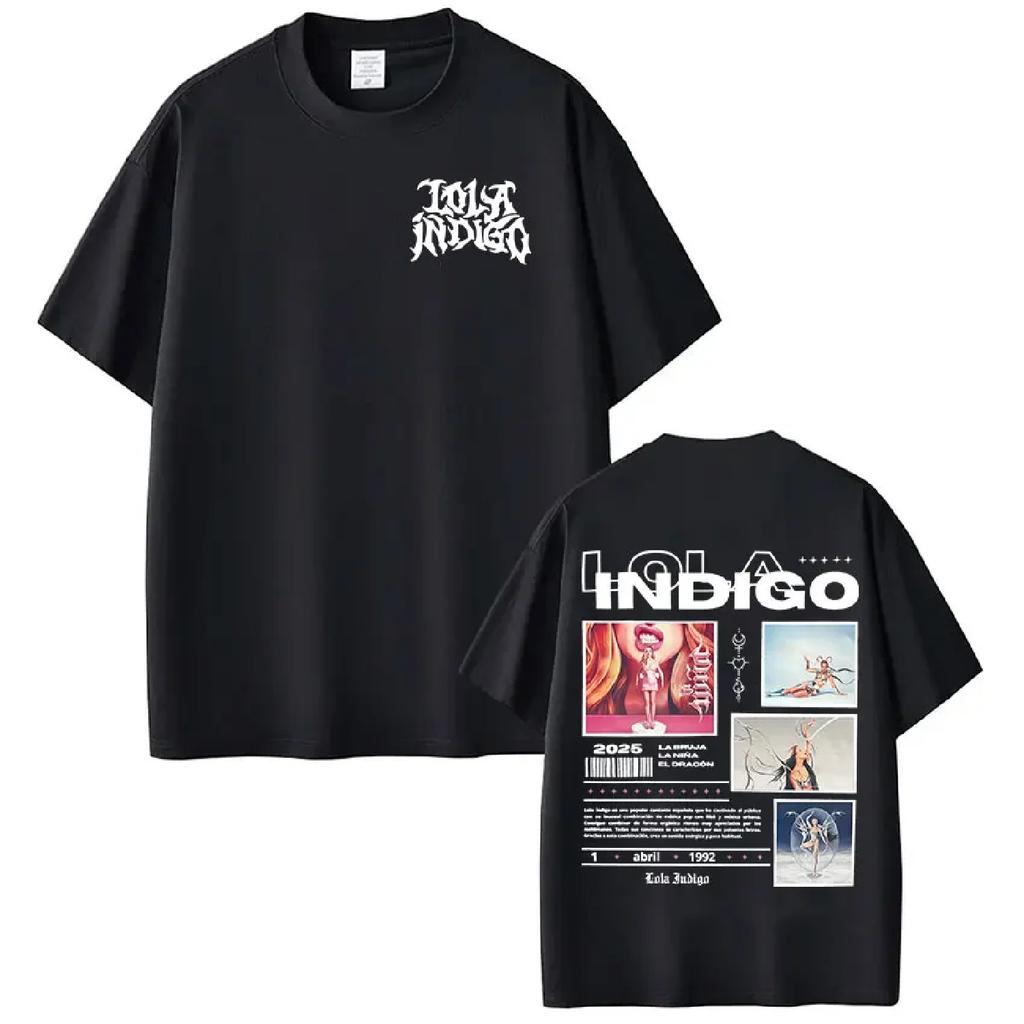 Lola Indigo NAVE DRAGÓN 2025 Tour Merch T Shirts Men Women Hip Hop Fashion Short Sleeve T-shirts Cotton Tee Shirt Oversized Tops