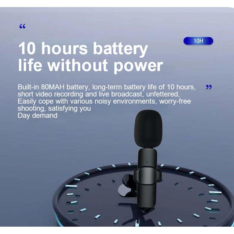 Phone Mini Wireless Lavalier Microphone Portable Microphone Intelligent Noise Reduction No Delay