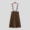 INCERUN Herren Druck Hosenträger Reißverschluss Taille Lässig Weite Beine Overalls Hose Streetwear