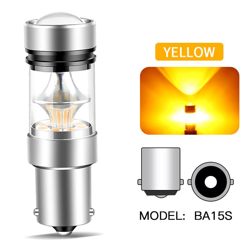 2PCS LED Bulb 1156 BA15S P21W 1157 BAY15D P21/5W BAZ15D P21/4W 3157 P27/7W T25 7443 W21/5W T20 Brake Reverse Turn Signal Lights