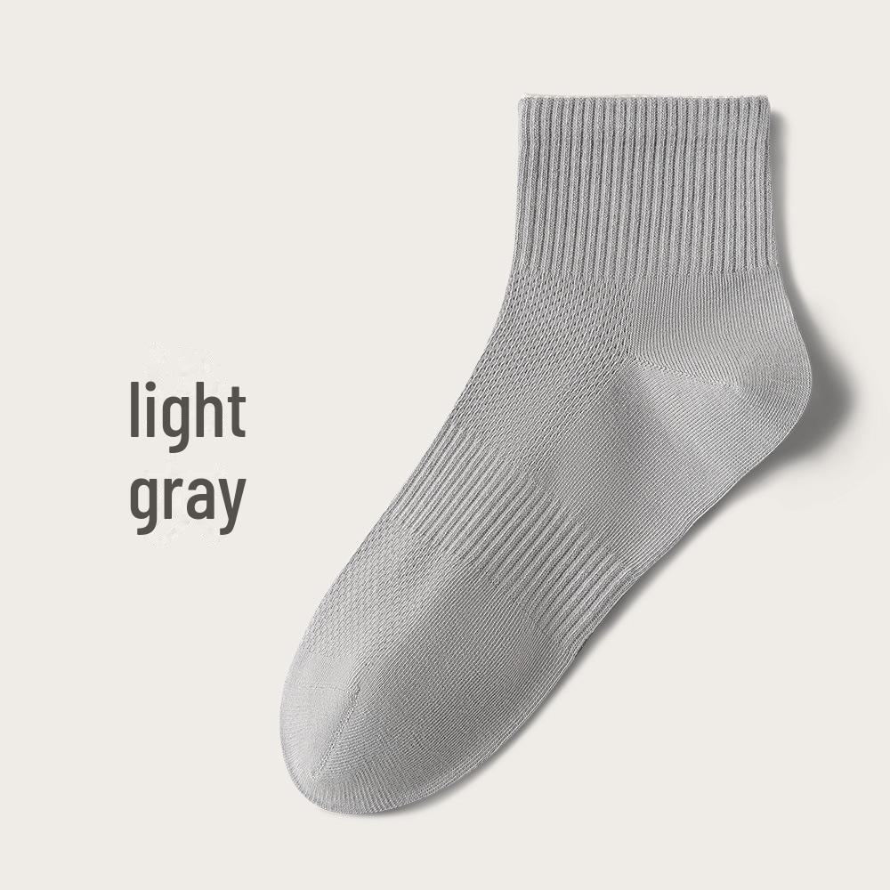 

Мужские антибактериальные хлопковые носки средней длины на лето Men s One Size 39-44 светло-серый