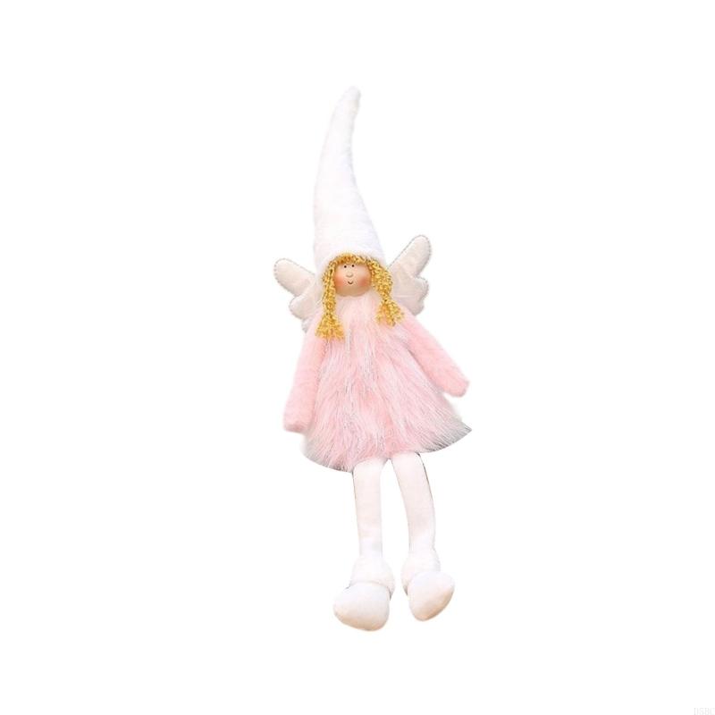 Soft Pink Angelic Wing Plush Doll Christmas Home Decoration Ornament