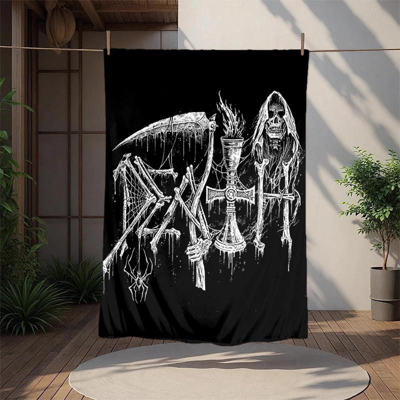 Death Flannel Blanket Soft Warm All-Season Throw, Design for Camping, Car Travel, Hiking Sofa, Bed, Office Perfect Gift for Parties