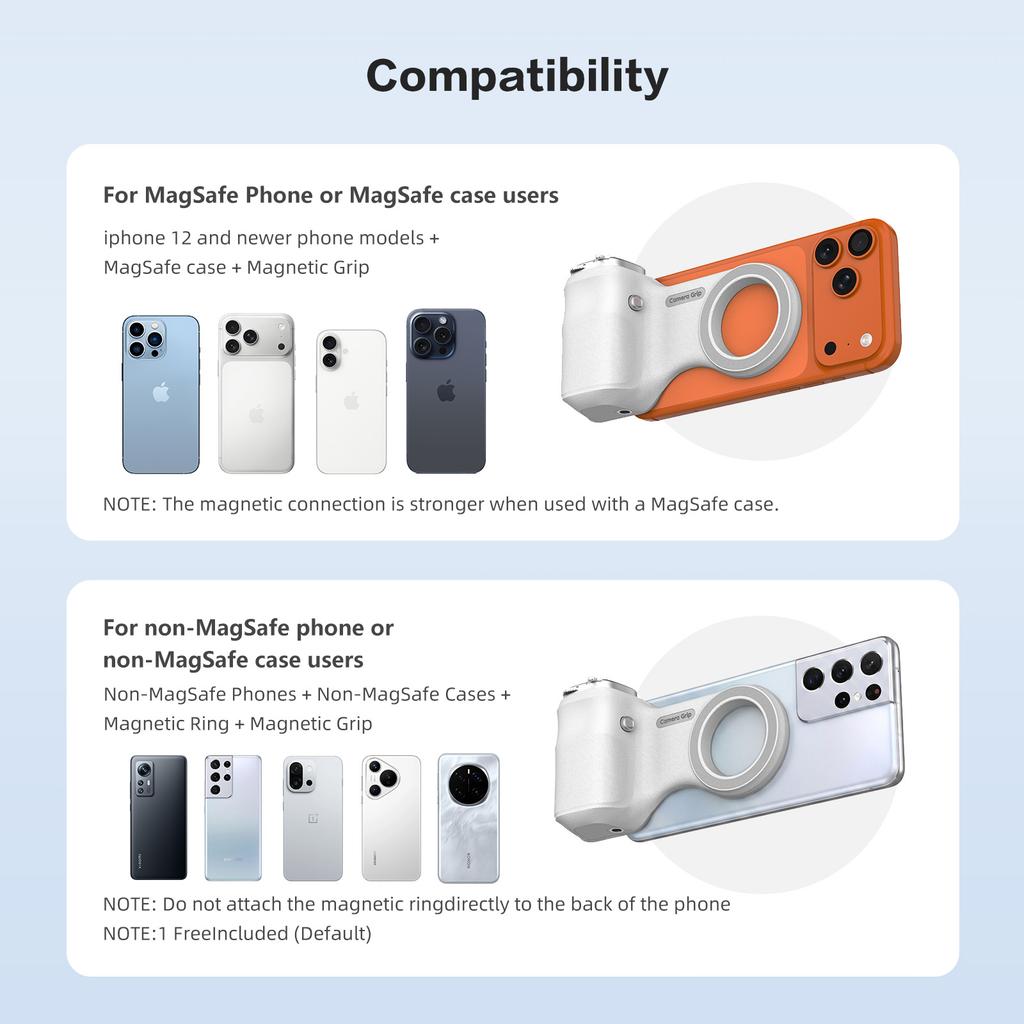 Hellodigi Magnetic Phone Camera Shoot Hand Grip Universal Smart Phone Holder Shooting Remote Control Handle for Iphone Andriod 7