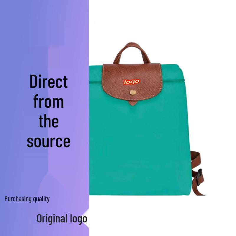 French Dragon Inlay Waterproof Nylon Backpack with Phone and ID Pocket - Women's Casual Street Style