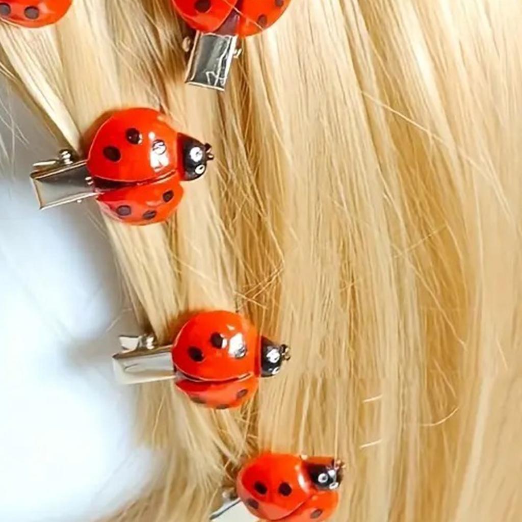 10 Pièces Pince à Cheveux Créative en Forme de Coccinelle Accessoires pour Cheveux Adolescentes Filles Barrettes avec Tenue Sûre pour Port Quotidien Événement