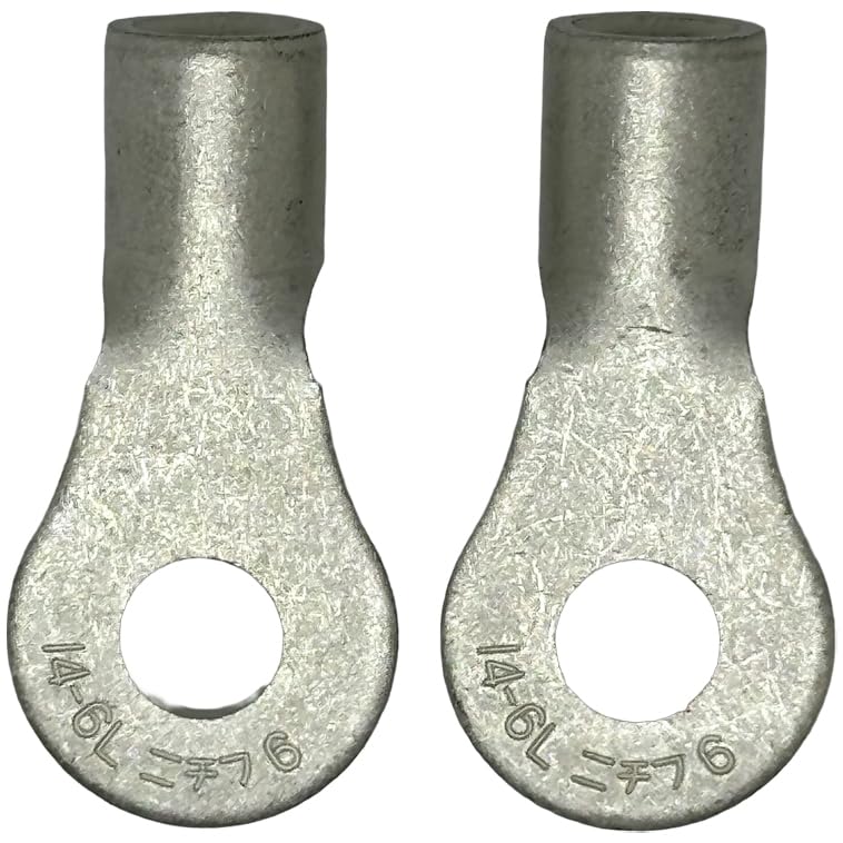 Of Nichifu Bare Crimp Terminals for Copper Wire Made In Japan [MisakaZoo MO-Pack 2] R14-6L (R-Shaped), Round,