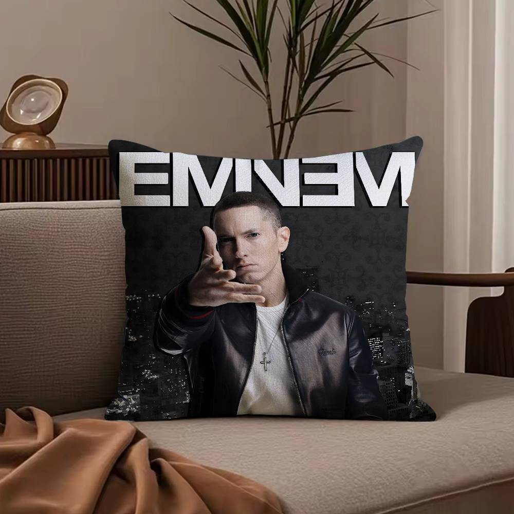 

E-Eminem 8 Mile Hip Hop Rapper Pillow Case Anti-dustmite Pillowcase Invisible zipper silky short plush Sofa cushion cover 30cmx30cm