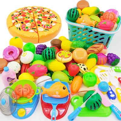 30pcs/set Cutting Toys Play Cutting Food Kitchen Toy Cutting Fruits Vegetables Pretend Food Playset