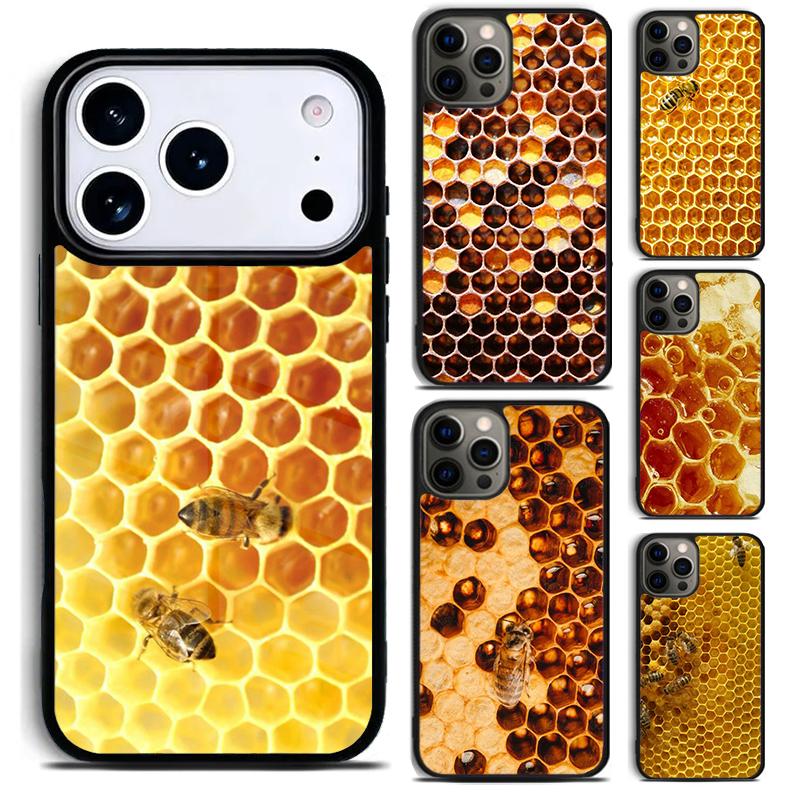 Honey Comb Phone Case for iPhone 17 16 15 Pro Max Air 14 13 12 11 Plus Shockproof Cover