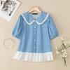 ZANZEA Women Casual Turn Down Collar Summer Short Sleeve Grid Blouse