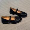 Sheepskin version retro round head leather small leather shoes platform single shoes with Mary Jane shoes women