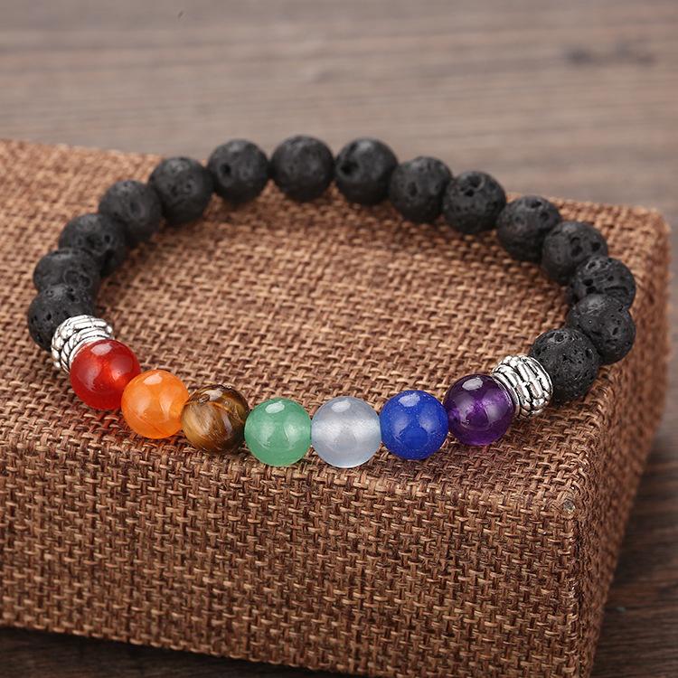 Volcanic Stone Natural Stone Agate Stone Beaded Bracelet Bracelet