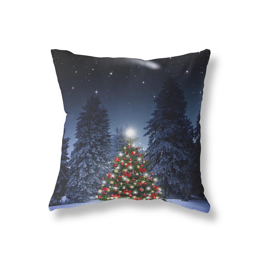 Cute Snowman Merry Christmas Print Pattern Cushion Cover Home Living Room Sofa Decoration Square Pillow Pillow Cover