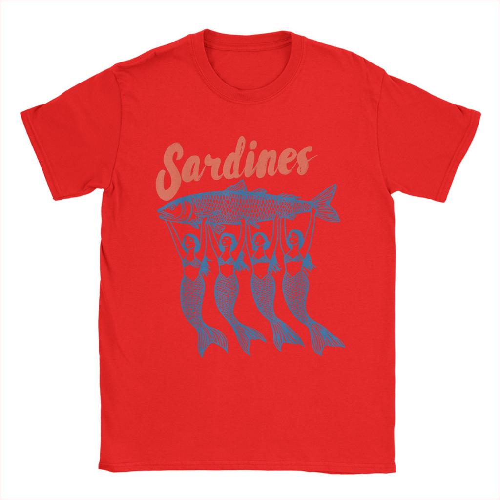 Men Sardine Mermaid Sardine T Shirt  Cotton Clothes Novelty Short Sleeve Crewneck Tee Shirt Plus Size T-Shirts