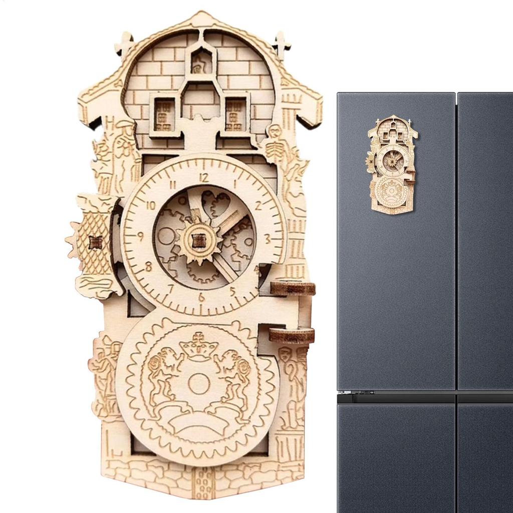 Astronomical Clock Fridge Magnet, Decorative Magnetic Sticker for Kitchen, Office, Travel Souvenir for Collectors, Hobbyists