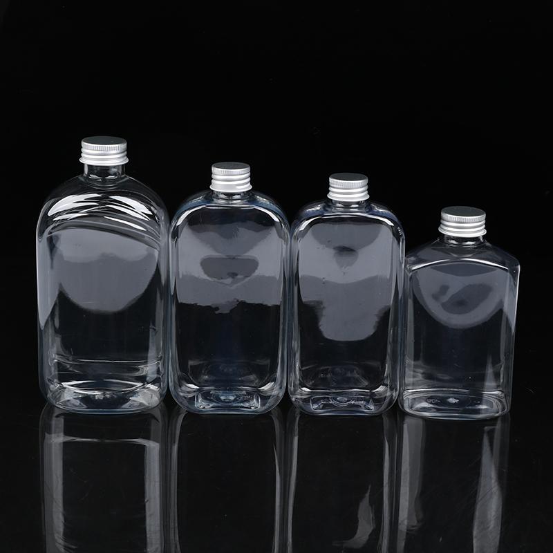 300/350/400/500ml Disposable Beverage Bottle Milk Tea Shop Plastic Yogurt Bottle Disposable Candy Jar with Lids Storage Bottle