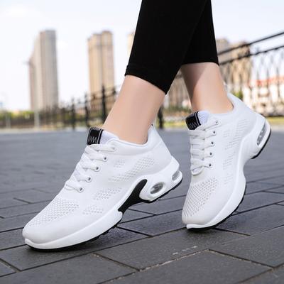 Fashionable Solid Color Simple Mesh Breathable Comfortable Casual Walking Shoes Lightweight Lace Up New Running Sneakers