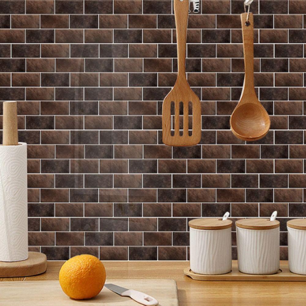 6pcs PVC Wall Stickers Peel and Stick Peel Stick Wall Decals Tile Stickers Interior Decoration