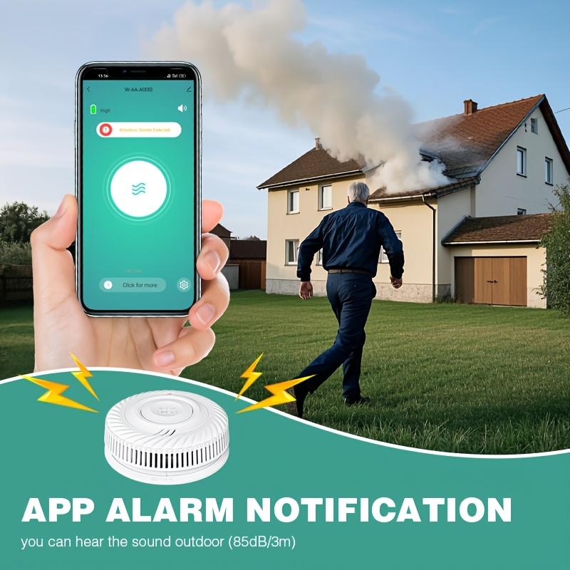Tuya smoke detector, WiFi smart smoke detector, fire smoke detector, WiFi connection supports remote alarm information, dual sensors.