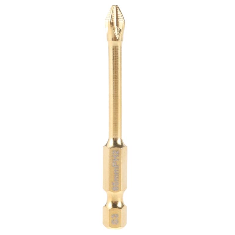 Alloy Steel Screwdriver Bit Set for Electric Drills, 25-150mm Length, PH00 PH2 Sizes, Gold Finish
