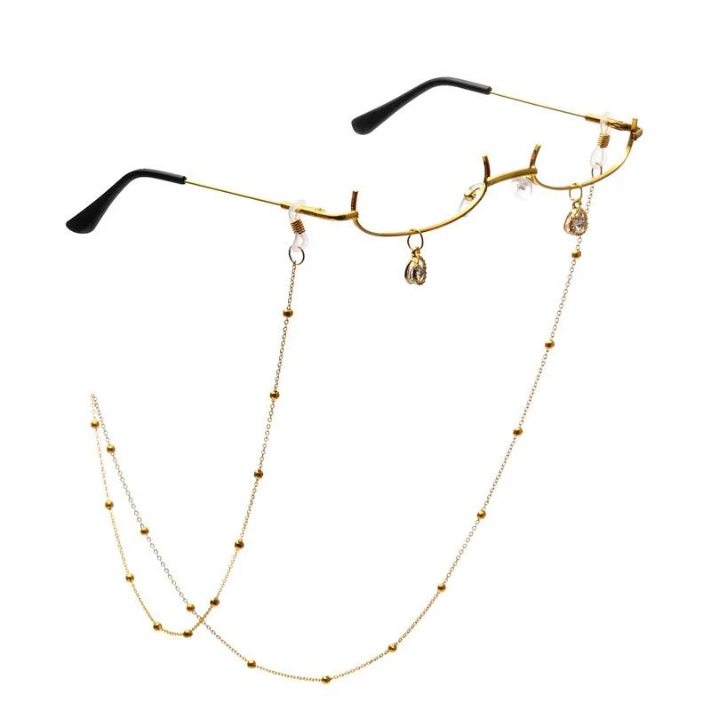 Anime Half Frame Decorative Glasses with Chain Pendant Stylish Two Dimensional Party Eyewear for Cosplay
