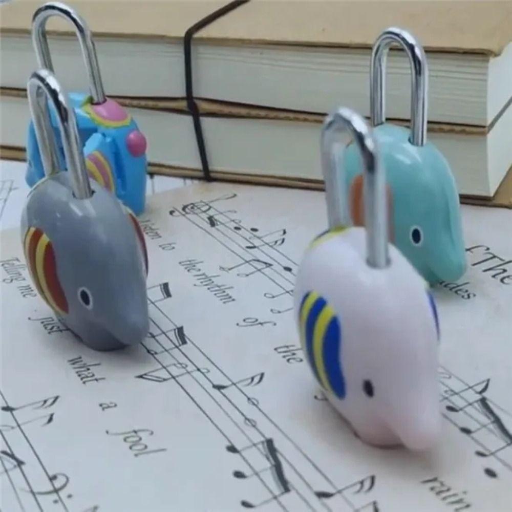 Random Color Dormitory Cabinet  Lock Anti-theft Backpack Zipper Lock Cute Digit Password Lock  Home