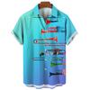 Hawaiian Rock Beach Shirt For Men 3d Saxophone Guitar Printed Colorful Music Short Sleeve Casual Oversized Tops Blouse