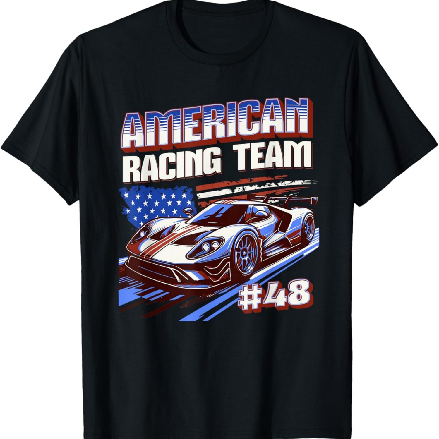

American Theme Sports Racing Car Gift Ideas for Car Racers T-Shirt XXXXXL чорний