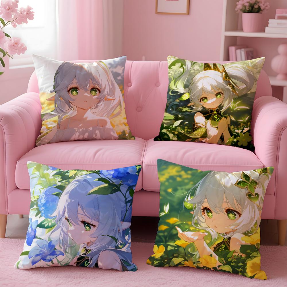 game Nahida Cushion Cover Cushion Cover Set 4Pcs 50x50 45x45 40x40 Pillowcase Decorative Sofa Home Decor