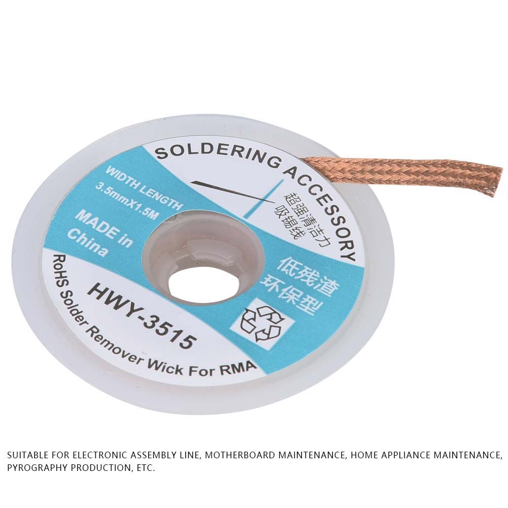 5 Stück Lötdocht Entlötlitze Geflecht Lötzinnentferner Saugnapf 1,5 m