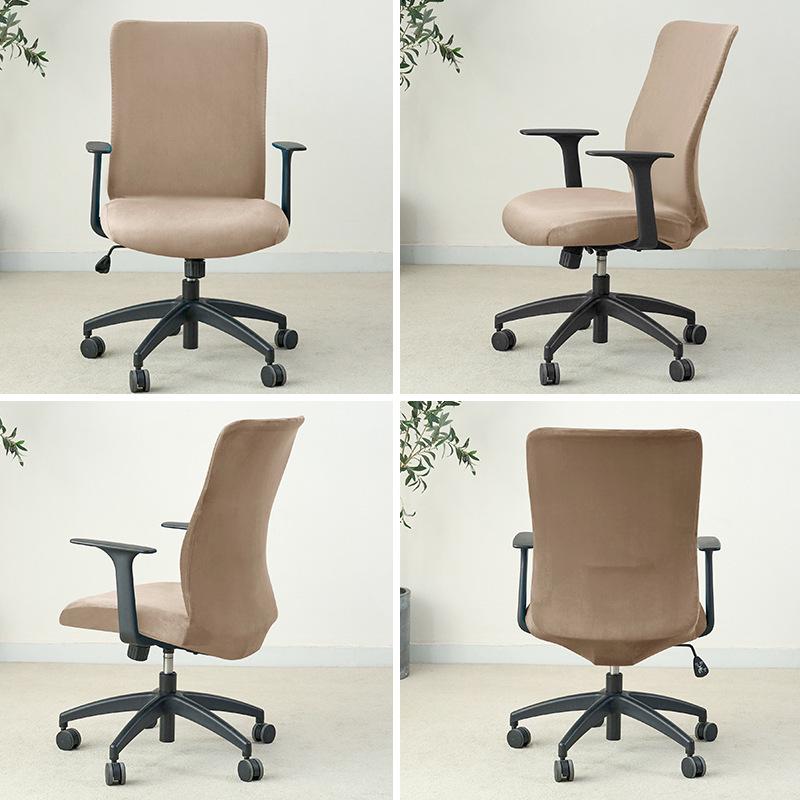 Silver Fox Velvet Office Chair Cover – Armrest-Free, Full Wrap, Thickened and Dirt-Resistant.