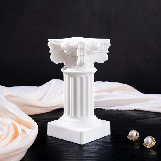 Roman Pillar Candle Holder Mini Greek Column Candle Stand Resin White Candlestick Holder for Wedding Banquet Home Table Centerpiece Photo Prop