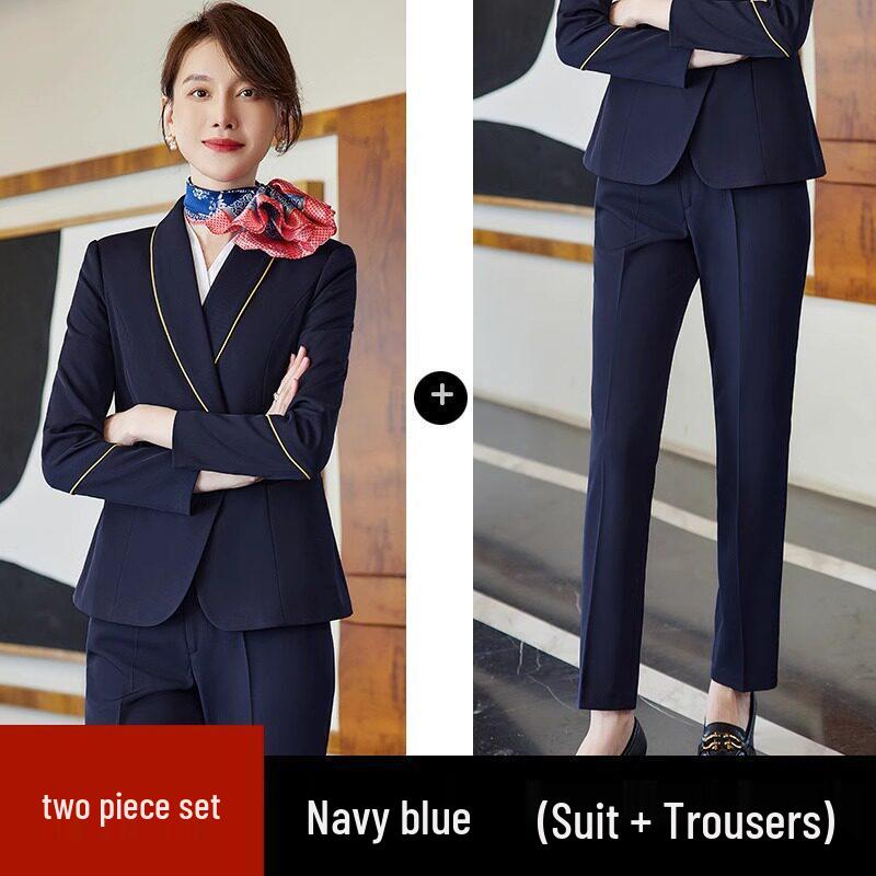 China Southern Airlines Flight Attendant Professional Suit: High-End Rose Red Vest and Dress Reception Uniform