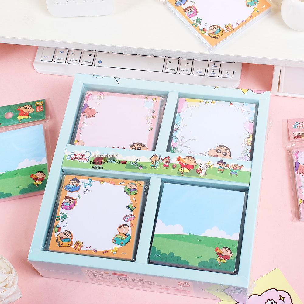 Crayon Shin-chan Cute Cartoon Sticky Notes - 90 Sheets with Shin-chan Print Pattern. 8x8cm, per book price