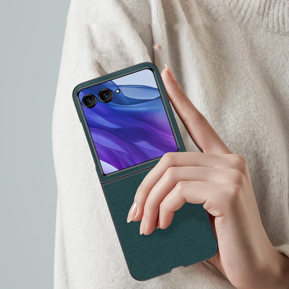 

For Motorola Razr 50 Ultra 5G Case PU Leather+PC Protective Phone Cover Black