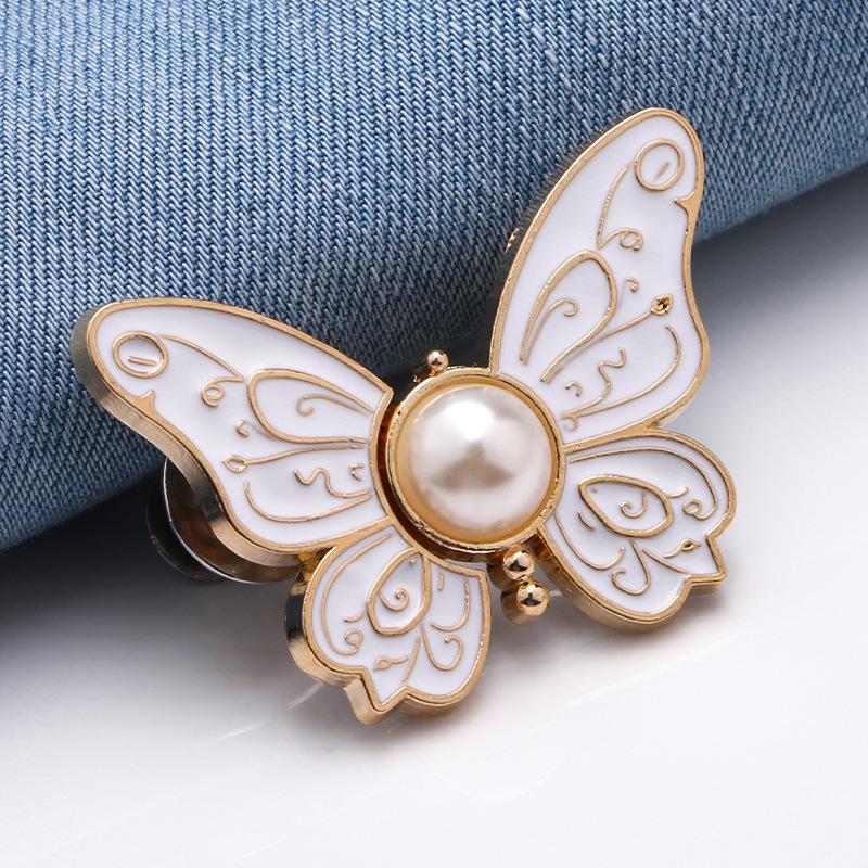 1Pc Butterfly Waist Button Jean Button Pin Reusable Clothing Fitting Tools For No Sewing Required Buttons Pants Decoration