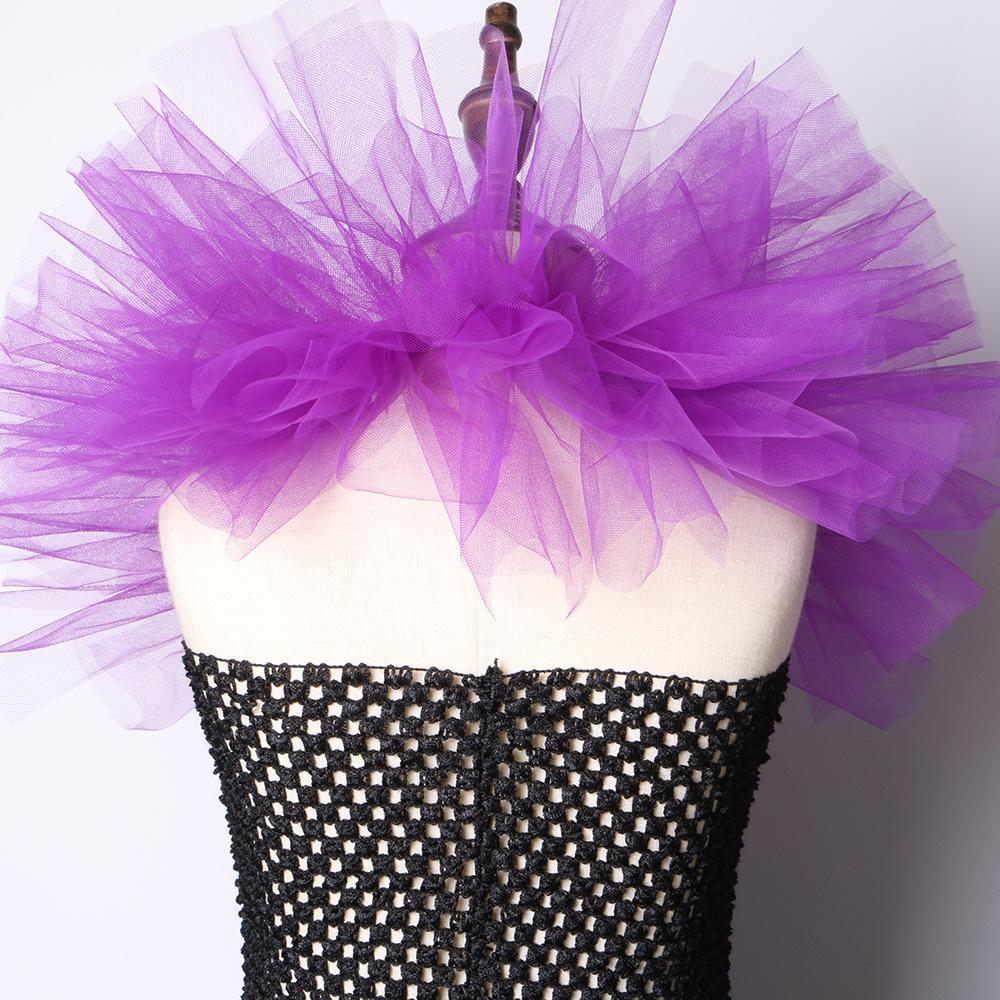 Kostium Dziecięcy Dziewczęcy Halloween Czarny Zestaw Sukienki z Krótkim Rękawem Sukienka Dziewczęca