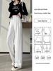 Summer 2025 Women's High-Waist Slim Fit Ice Silk Wide-Leg Pants