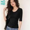 NOMe Women's Slim-Fit Lyocell U-Neck T-Shirt