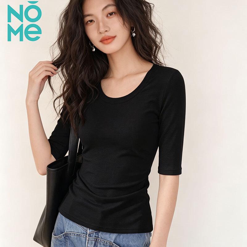 NOMe Women's Slim-Fit Lyocell U-Neck T-Shirt