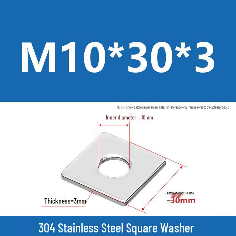 304 Stainless Steel Thickened Square Washer for Curtain Wall (M4-M16)